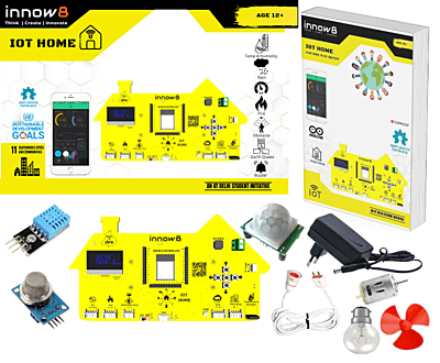 Innow8 IoT Home Kit | Smart Home Automation with Temperature, Air, Motion, Fire & Rain Sensors | Real-Time Monitoring & Mobile Control | SDG Goal: Sustainable Cities and Communities