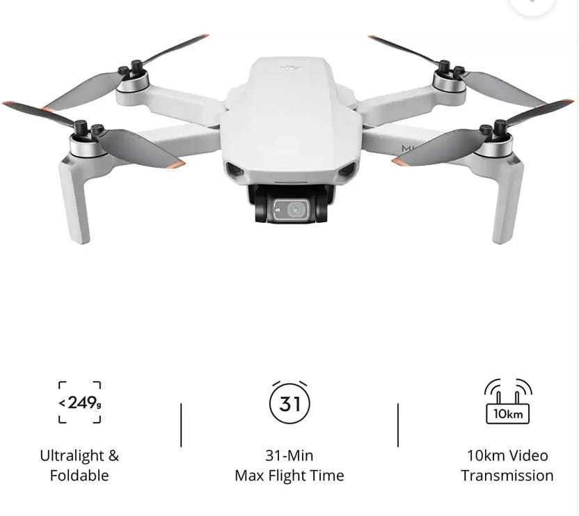 DJI Mavic Mini Fly More Combo – Drone, 4K Video Camera, 12MP