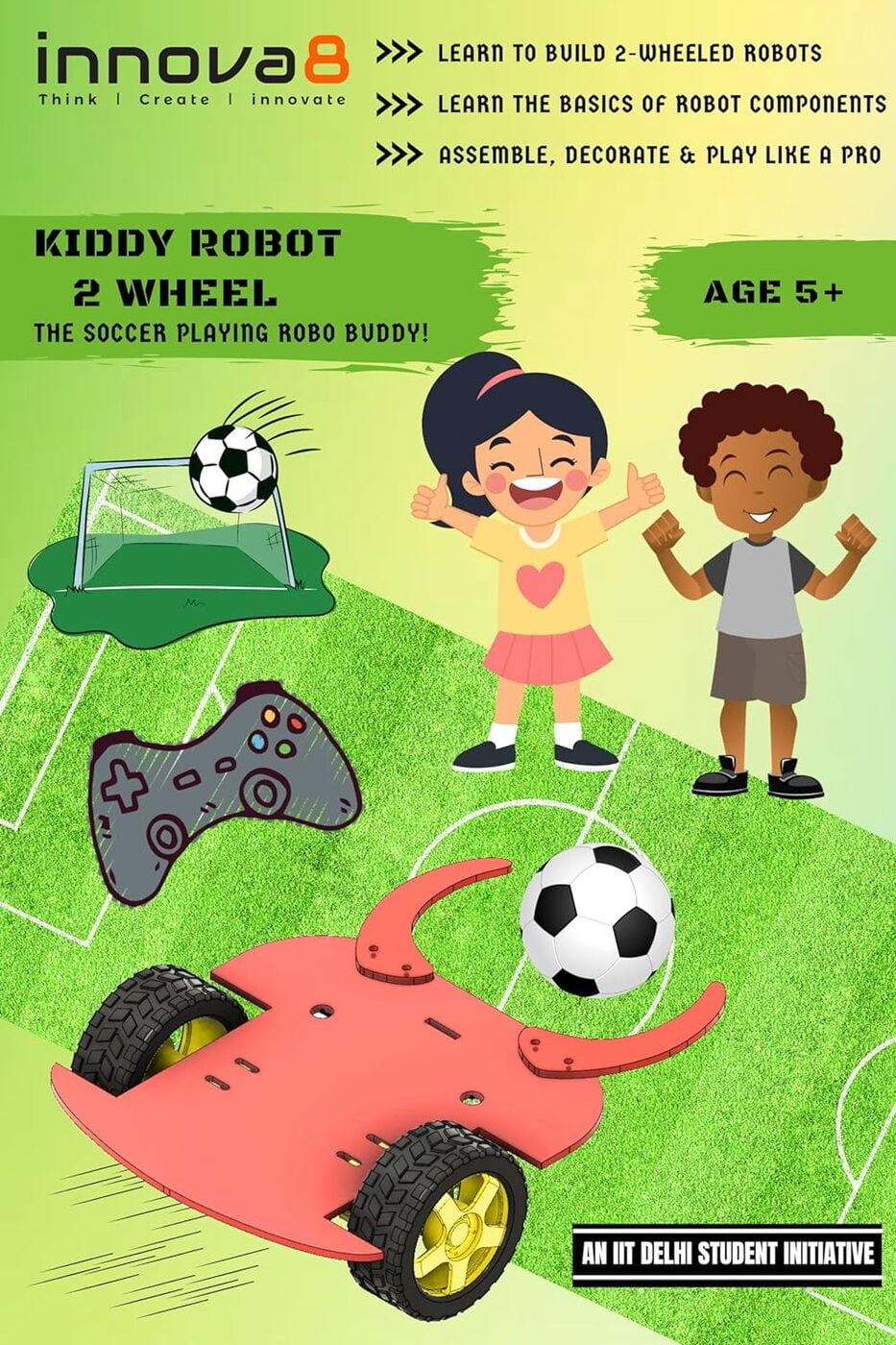 Kiddy Bot 2 Wheel Robotics with Plug-n- Play Child-Friendly Electronics ...