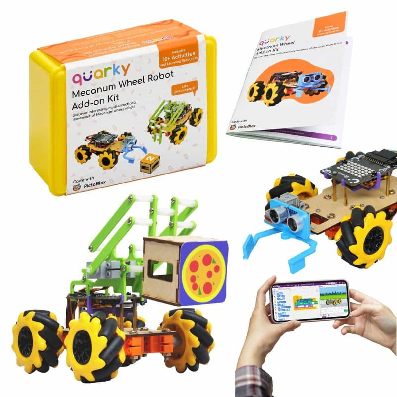 Mecanum Wheel Robot Addon Kit ( Without Quarky Board ) Mecanum Wheel Robot Addon Kit ( Without Quarky Board )